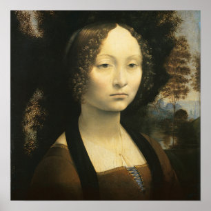 Poster Retrato de Ginevra Benci de Leonardo da Vinci