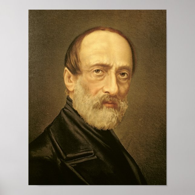 Pôster Retrato de Giuseppe Mazzini (Frente)