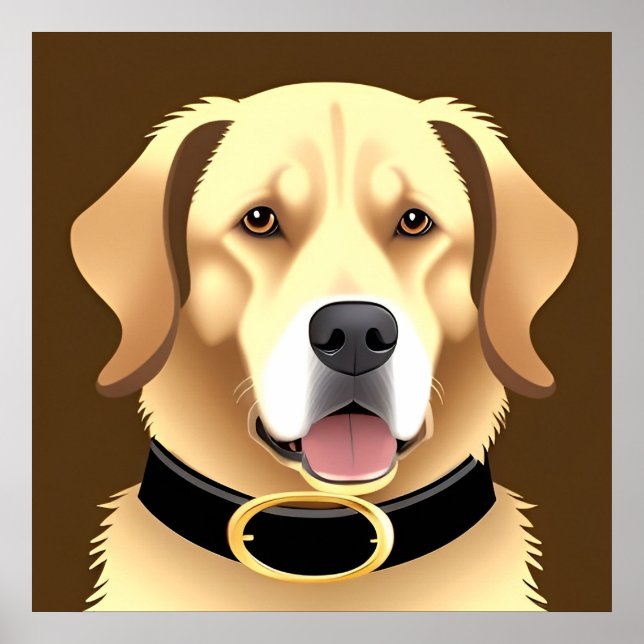 Poster Retrato de Golden Retriever (Frente)