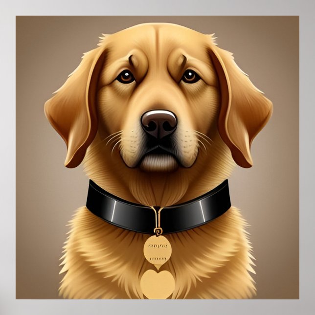 Poster Retrato de Golden Retriever (Frente)