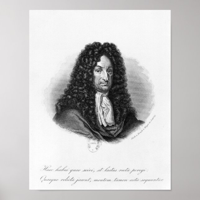 Pôster Retrato de Gottfried Wilhelm Baron de Leibniz (Frente)