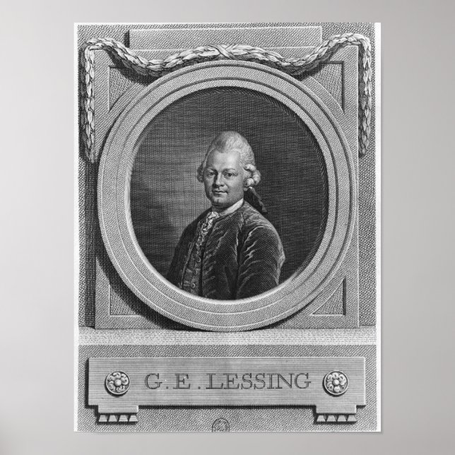 Pôster Retrato de Gotthold Ephraim Lessing (Frente)