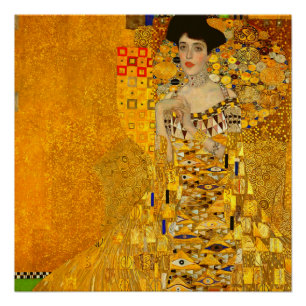 Pôster Retrato de Gustav Klimt de Adele Bloch-Bauer I