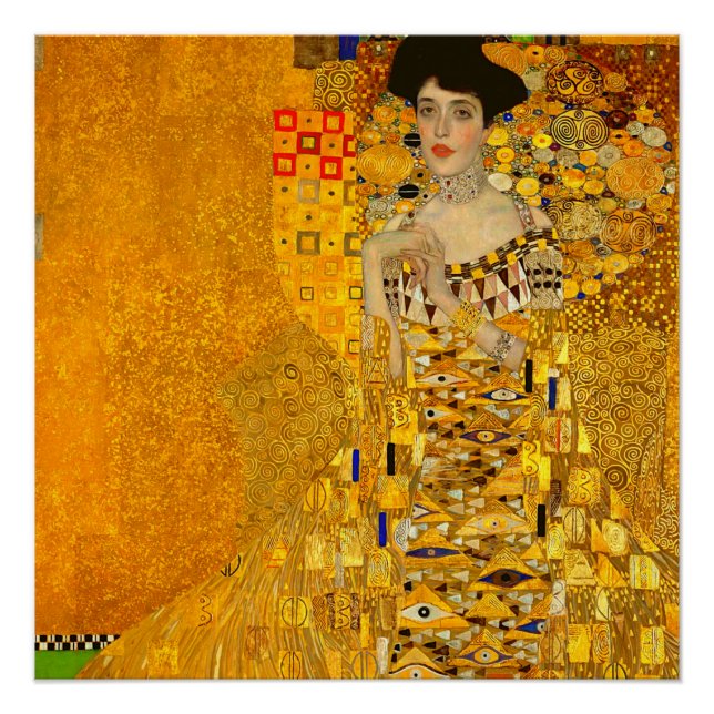 Pôster Retrato de Gustav Klimt de Adele Bloch-Bauer I (Frente)