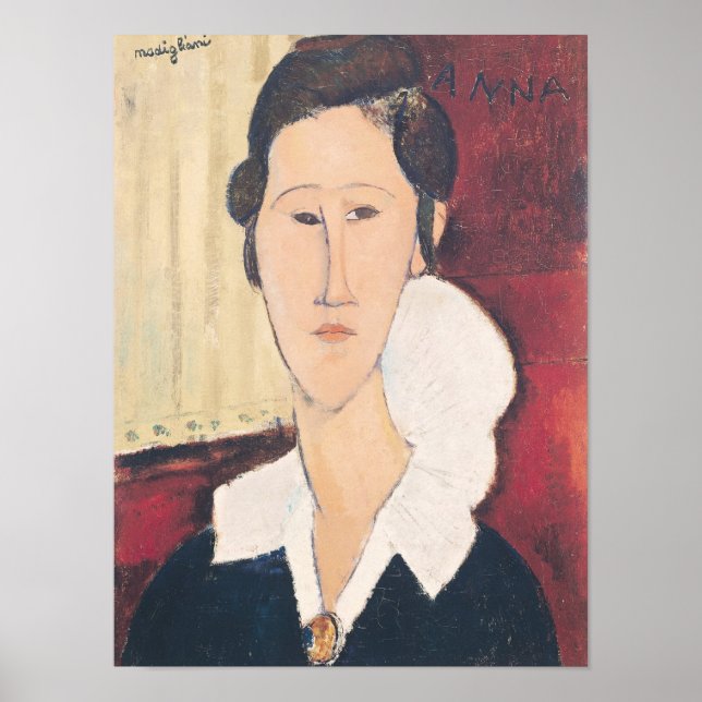 Poster Retrato de Hanka Zborowska, 1917 (Frente)