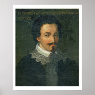 Pôster Retrato de Henri Eu de Bourbon Conde (óleo no