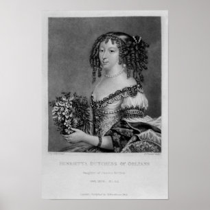 Pôster Retrato de Henrietta Anne, Duquesa de Orleans