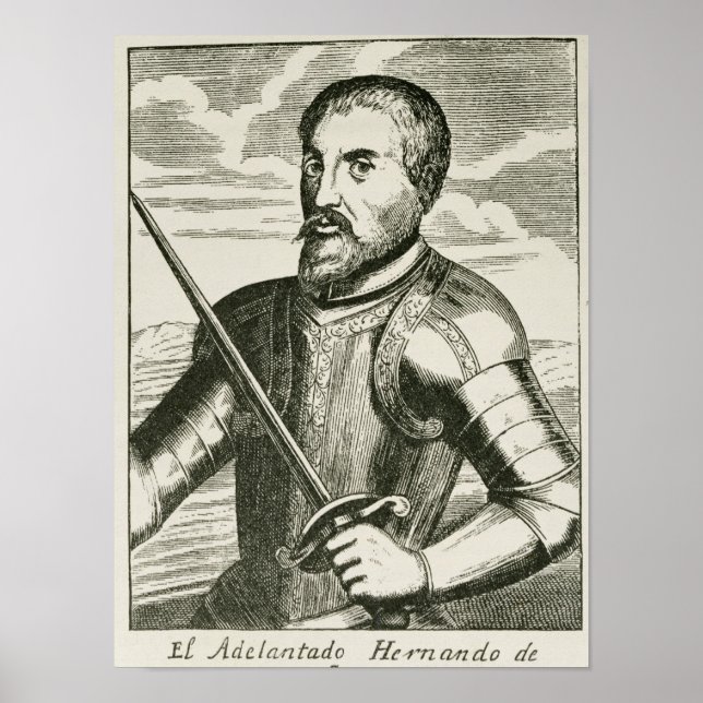 Pôster Retrato de Hernando de Soto (Frente)