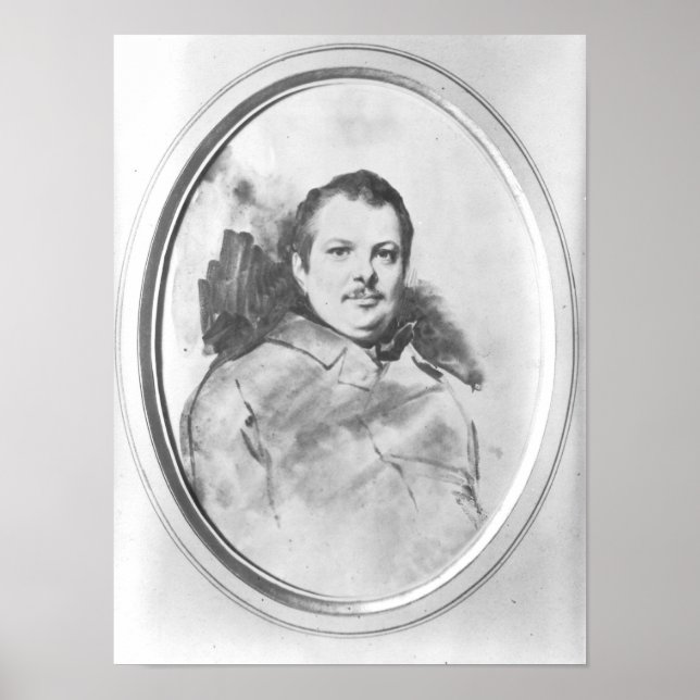 Pôster Retrato de Honore de Balzac c.1820 (Frente)