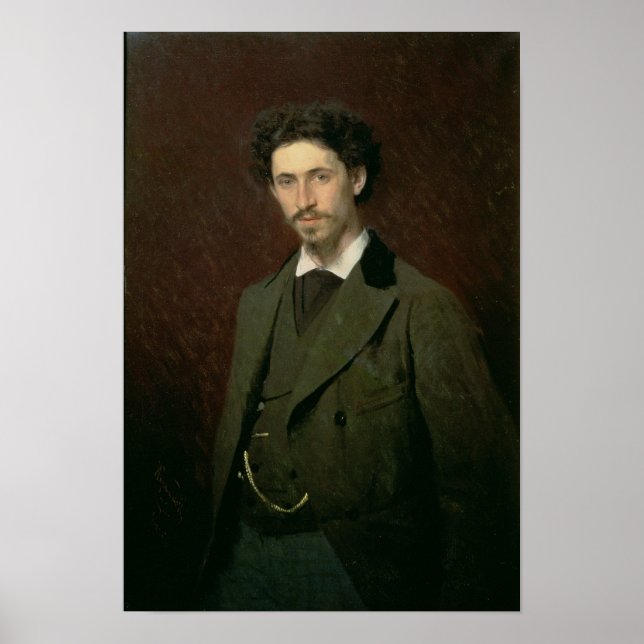 Poster Retrato de Ilya Efimovich Repin, 1876 (Frente)