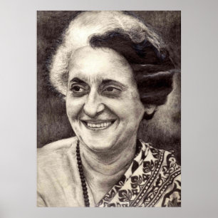 Poster Retrato de Indira Gandhi