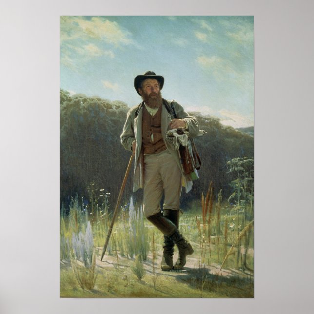 Pôster Retrato de Ivan Ivanovich Shishkin , 1873 (Frente)