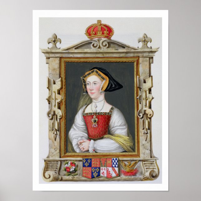 Pôster Retrato de Jane Seymour (c.1509-37) 3ª Rainha de (Frente)