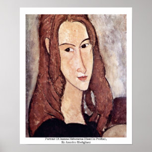 Pôster Retrato de Jeanne Hébuterne [cabeça no perfil]. 