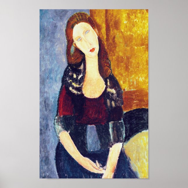 Poster Retrato de Jeanne Hebuterne, Modigliani (Frente)