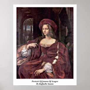 Pôster Retrato de Joanna de Aragon por Raffaello Sanzio