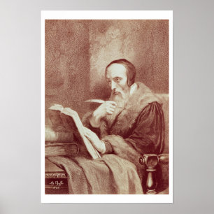 Pôster Retrato de João Calvino (1509-1564) (gravura)