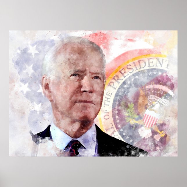 Poster Retrato de Joe Biden, Presidente dos Estados Unido (Frente)