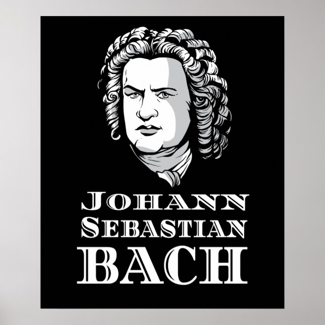 Poster Retrato de Johann Sebastian Bach (Frente)
