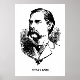 POSTER RETRATO DE JORNAL DE 1896 DA LAWMAN WYATT EARP