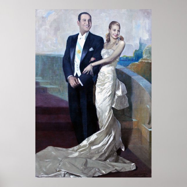 Pôster Retrato de Juan Domingo Perón e Eva Duarte (Frente)