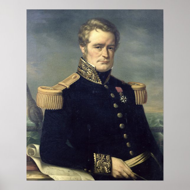 Pôster Retrato de Jules Dumont d'Urville 1845 (Frente)