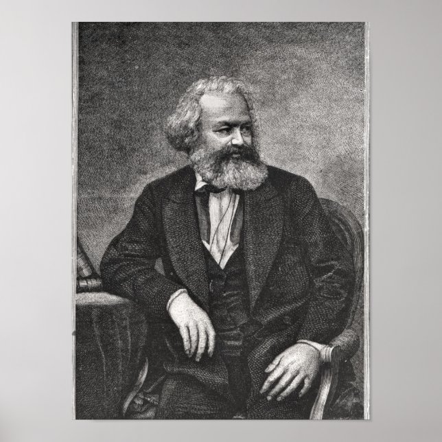 Pôster Retrato de Karl Marx 1857 (Frente)