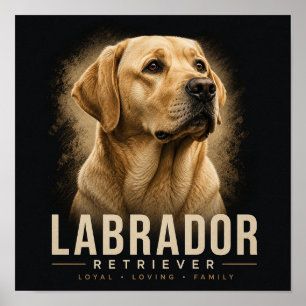 Poster Retrato de Labrador Retriever Cão de Família Leal