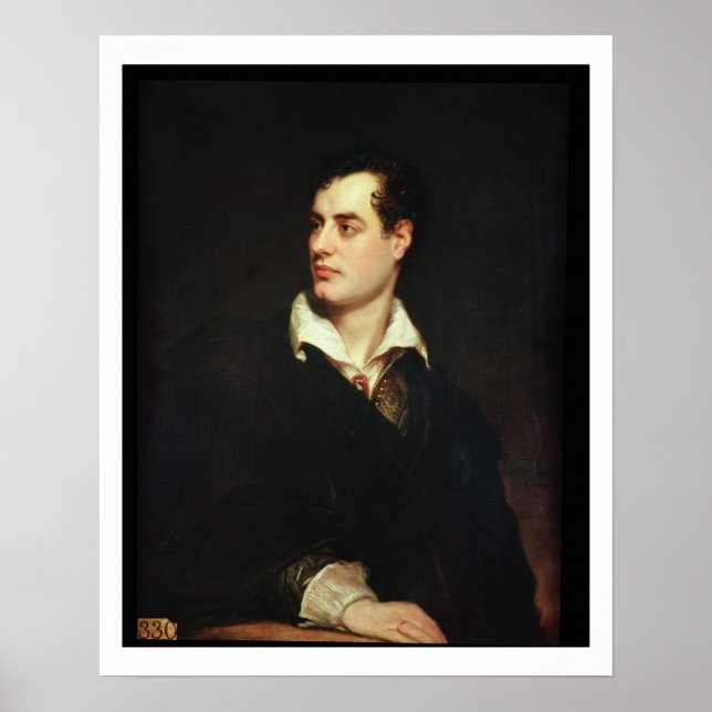Pôster Retrato de Lord Byron (1788-1824) (óleo na canvas) (Frente)