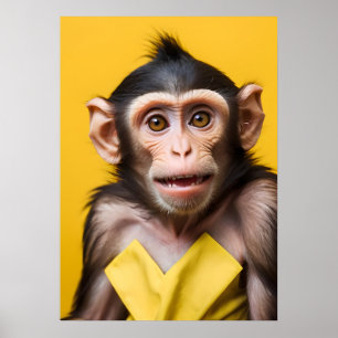 Poster Retrato de macaco engraçado