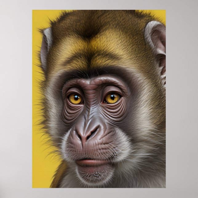 Poster Retrato de macaco engraçado (Frente)