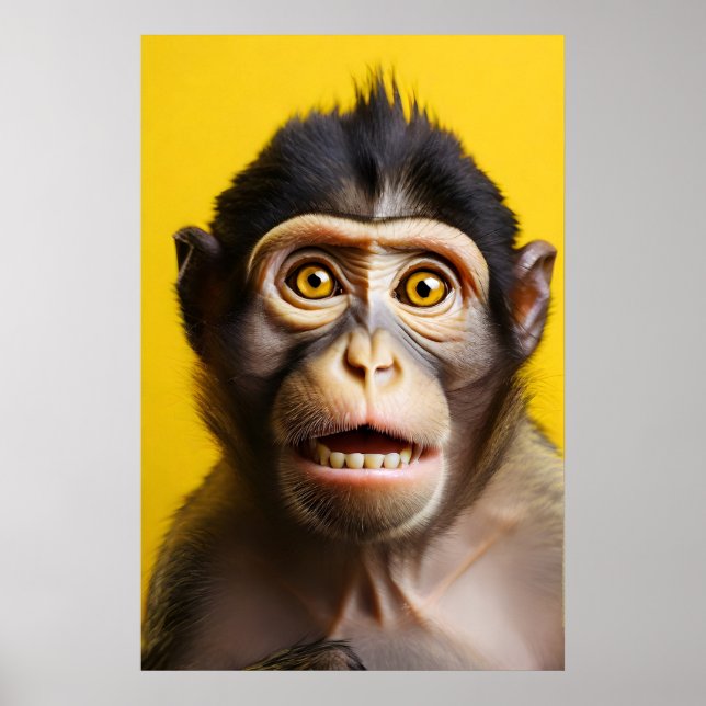 Poster Retrato de macaco engraçado (Frente)