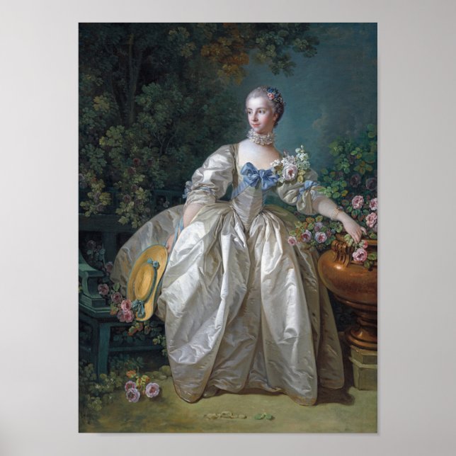 Poster Retrato de Madame Bergeret, Boucher (Frente)