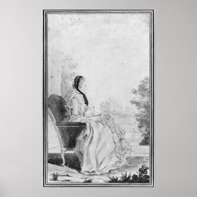 Poster Retrato de Madame du Deffand, 1760 (Frente)