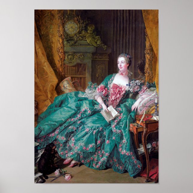 Poster Retrato de Madame Pompadour, Boucher (Frente)
