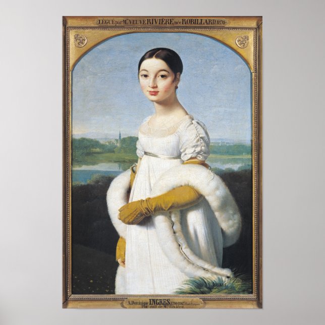 Pôster Retrato de Mademoiselle Caroline Riviere 1805 (Frente)
