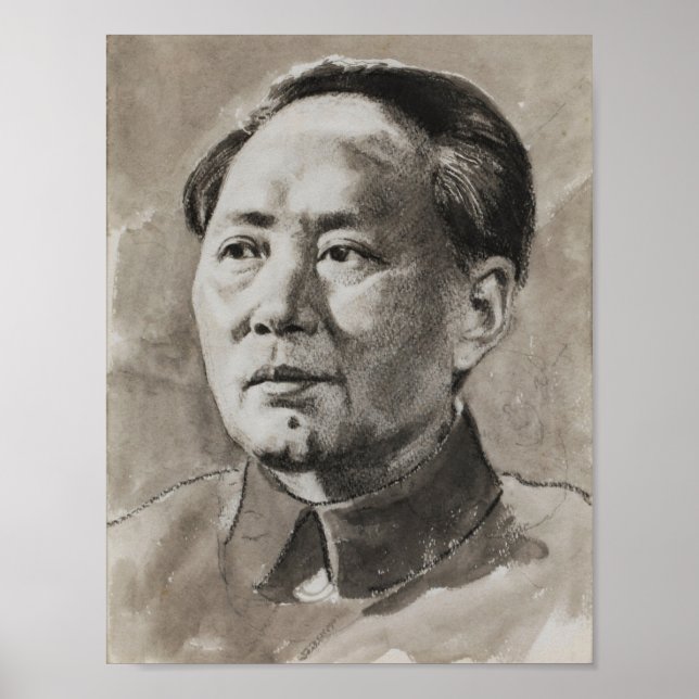 Poster Retrato de Mao Zedong por Xu Beihong (Frente)
