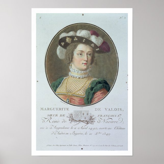 Poster Retrato de Marguerite de Valois (1492-1549), 1787 (Frente)