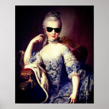 Retrato de Maria Antonieta com óculos de sol