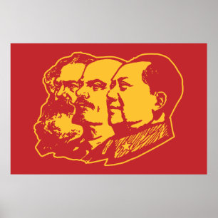 Poster Retrato de Marx Lenin Mao