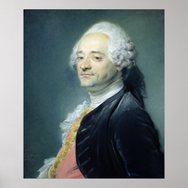 Pôster Retrato de Maurice Quentin de la Tour , 1750 (Frente)