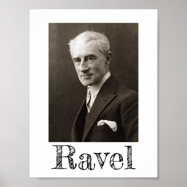 Poster Retrato de Maurice Ravel (c. 1925) (Frente)