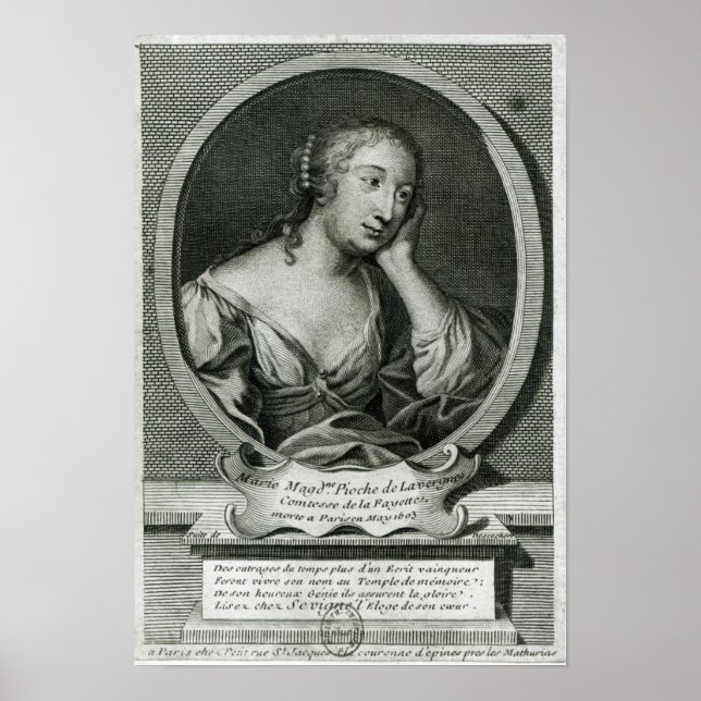 Pôster Retrato de Medallion de Madame de La Fayette (Frente)