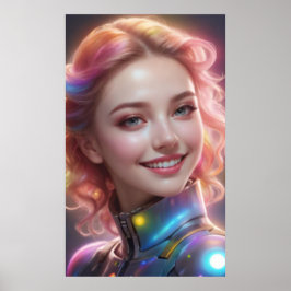 Poster Retrato de Menina Borroso 2