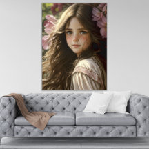 Retrato de Menina Elegante e Fotorealista Gerado p