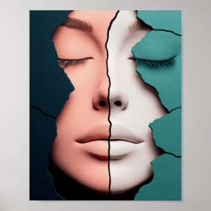 Poster Retrato de Menina em Harmonia Dupla