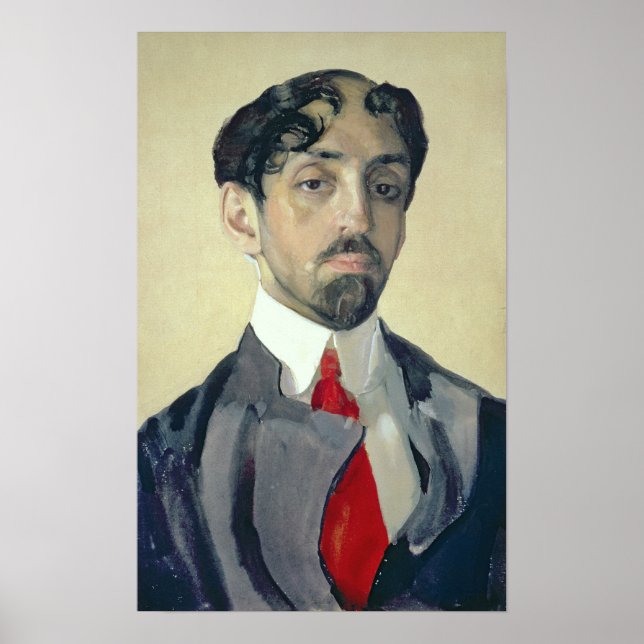 Poster Retrato de Mikhail Kuzmin, 1909 (Frente)