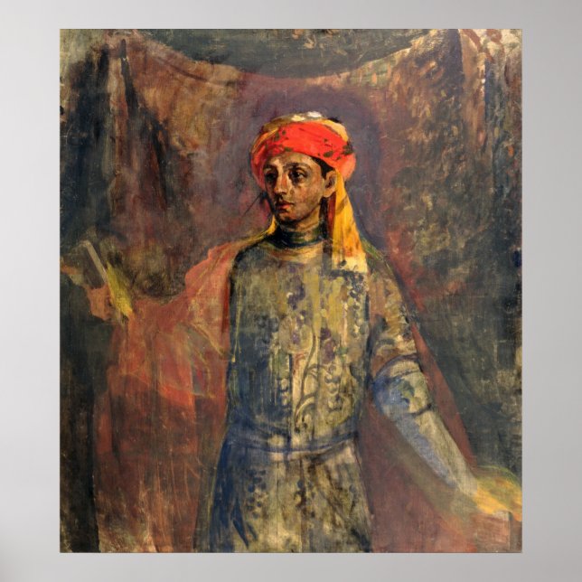 Pôster Retrato de Mikhail Kuzmin, 1911-12 (Frente)