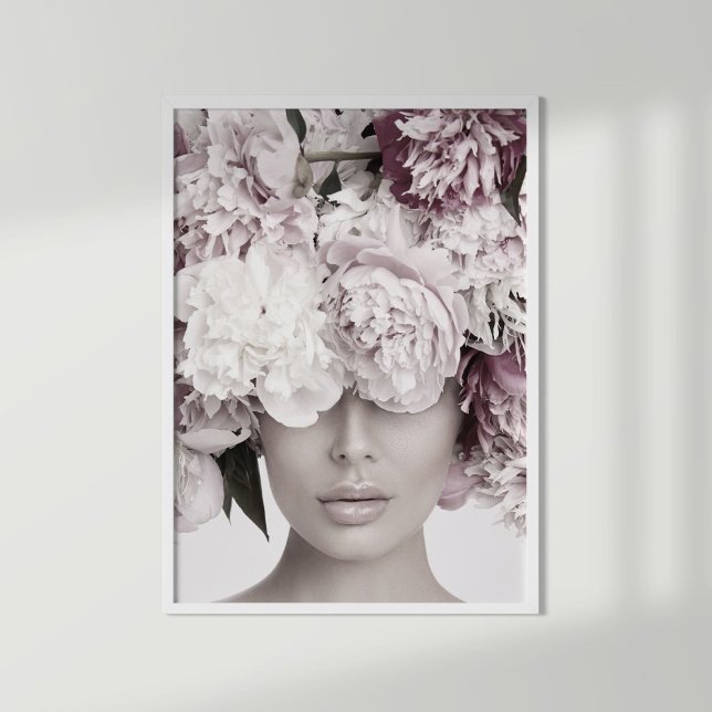 Poster Retrato de Moda Floral Dusty Rosa (Criador carregado)