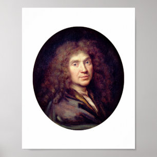 Poster Retrato de Molière por Pierre Mignard (c. 1658)